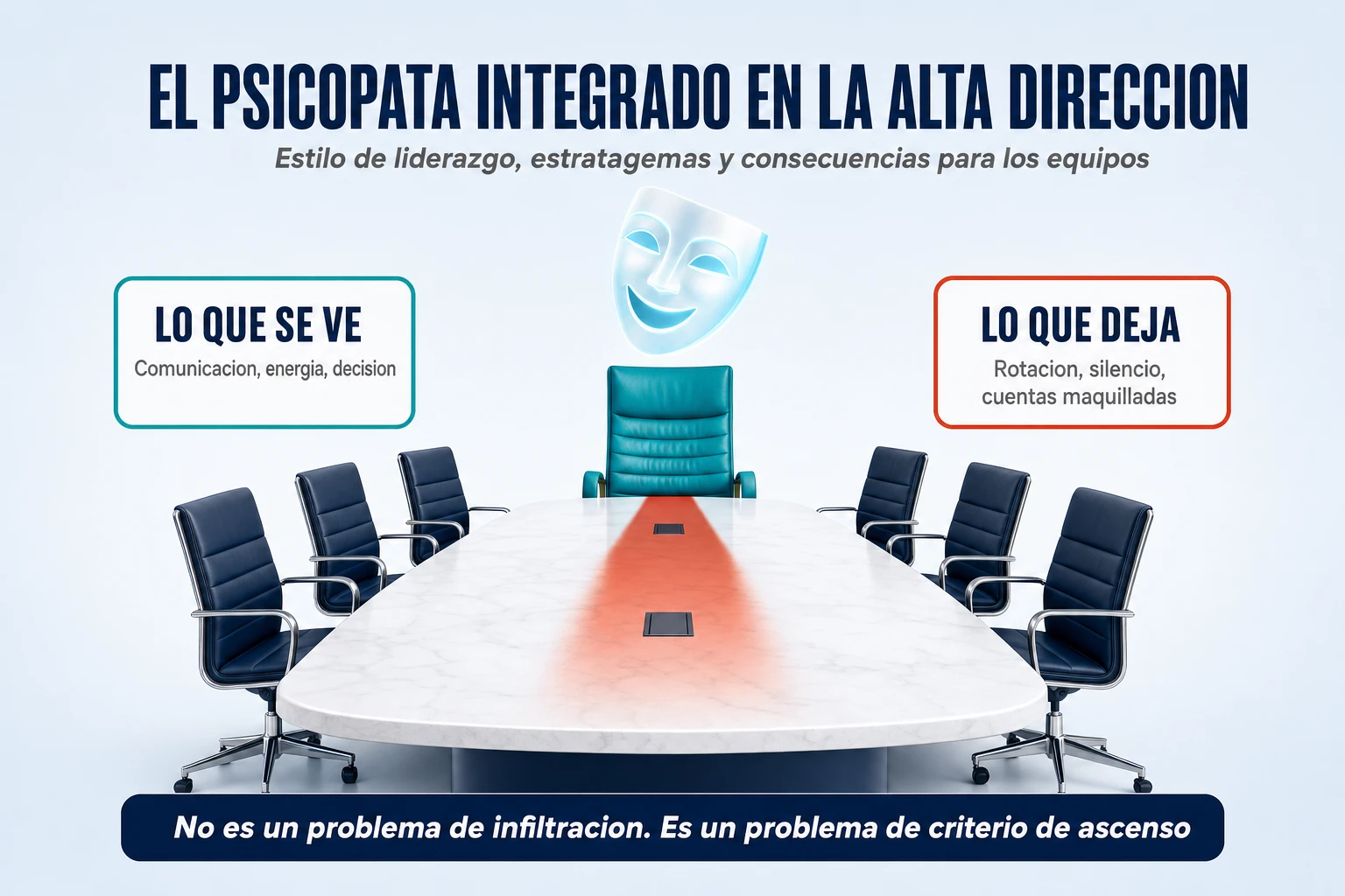 El psicópata integrado en la alta dirección: estilo de liderazgo, estratagemas y consecuencias para los equipos